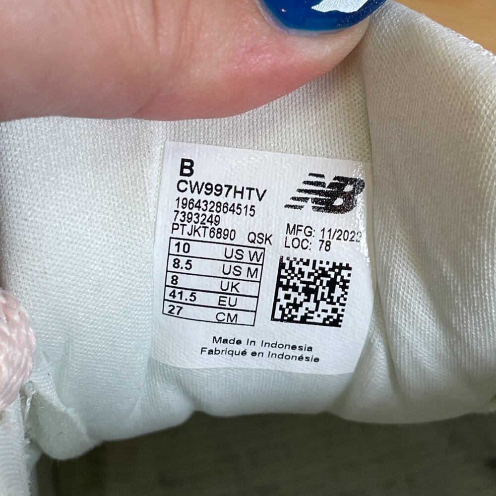New Balance Women 10 Washed Pink White 997H Sneakers Mesh CW997HTV Athleisure - Picture 9 of 9